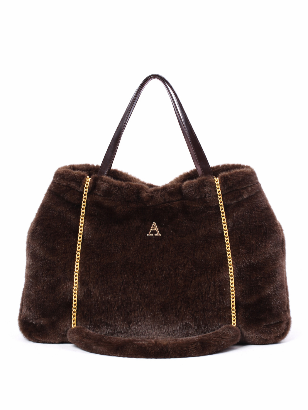 SHOPPING FAUX FUR MINK EFFECT,100%PL,MADE IN PRC - BROWN